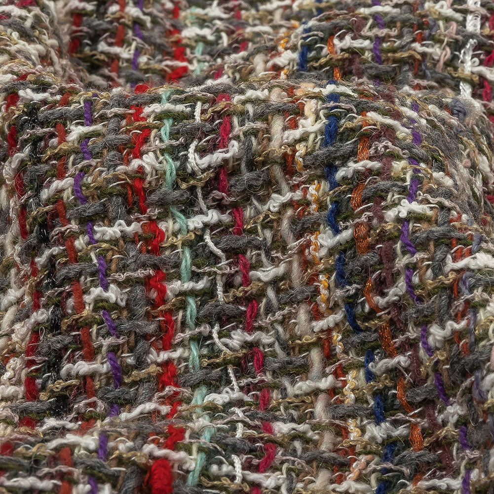 Italian White, Gray and Multicolor Blended Wool Tweed - Joann Fabrics