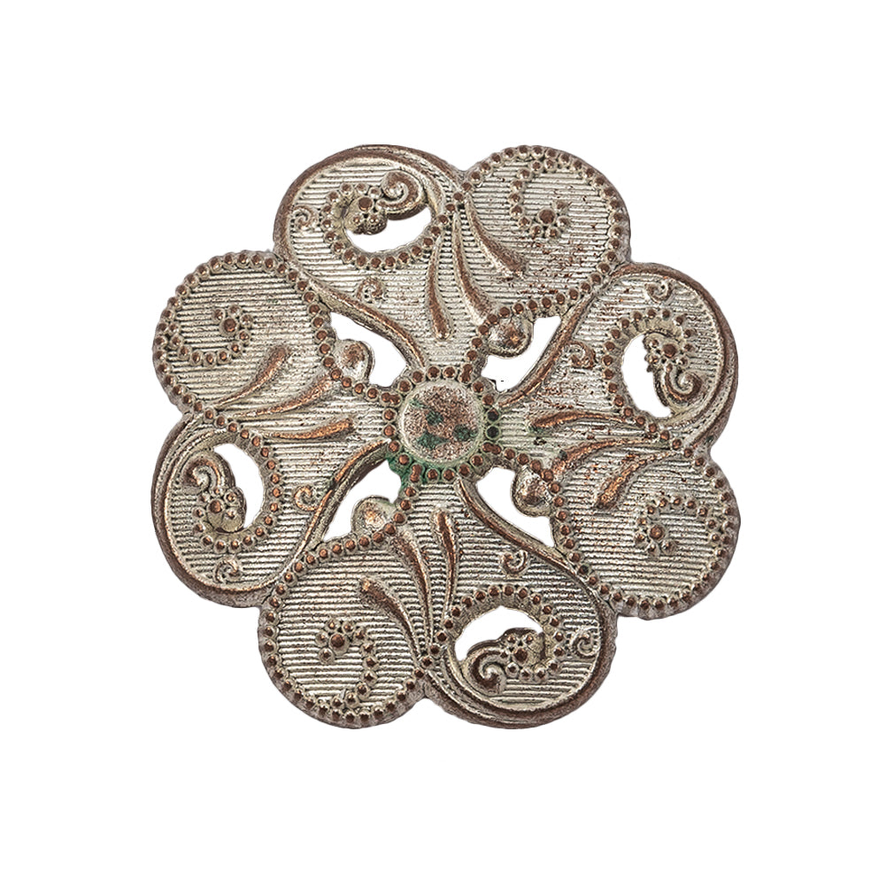 Italian Silver Copper Floral Shank Back Button - 44L/28mm - Joann Fabrics