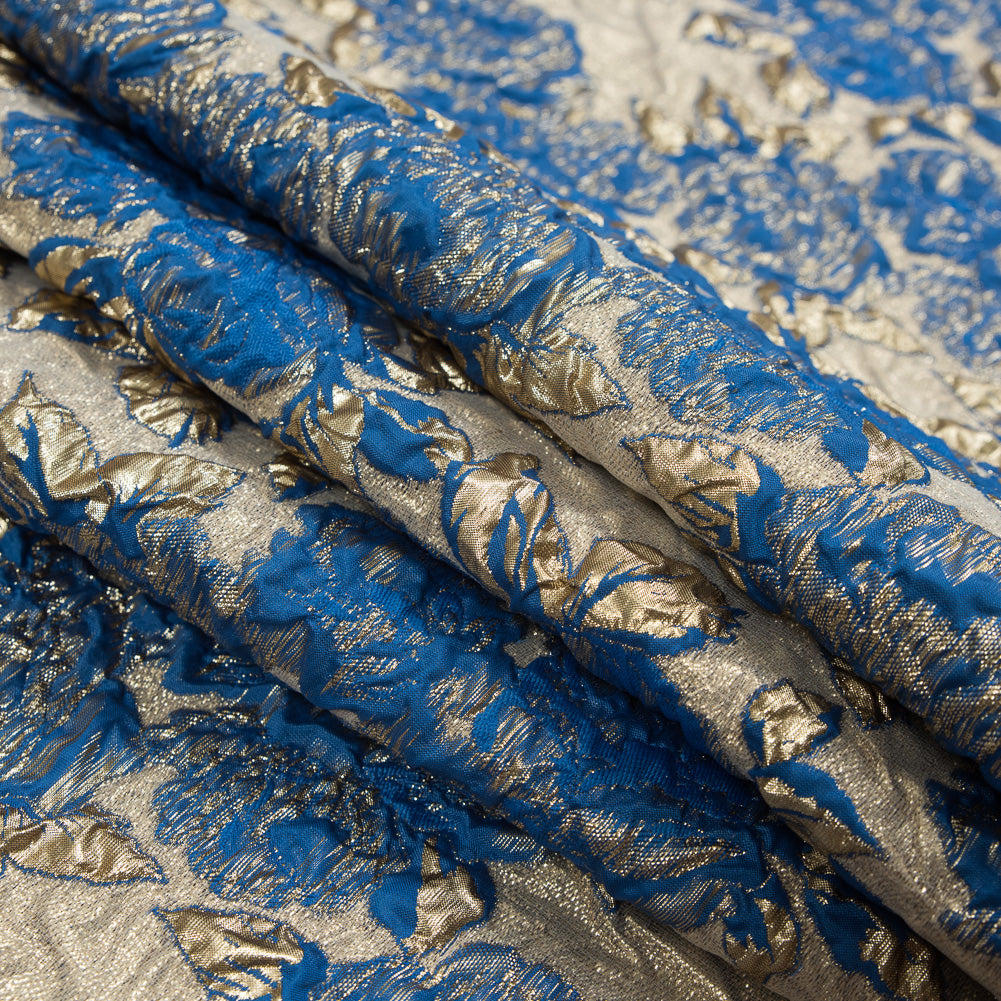 Cobalt Luxury Floral Metallic Brocade - Joann Fabrics