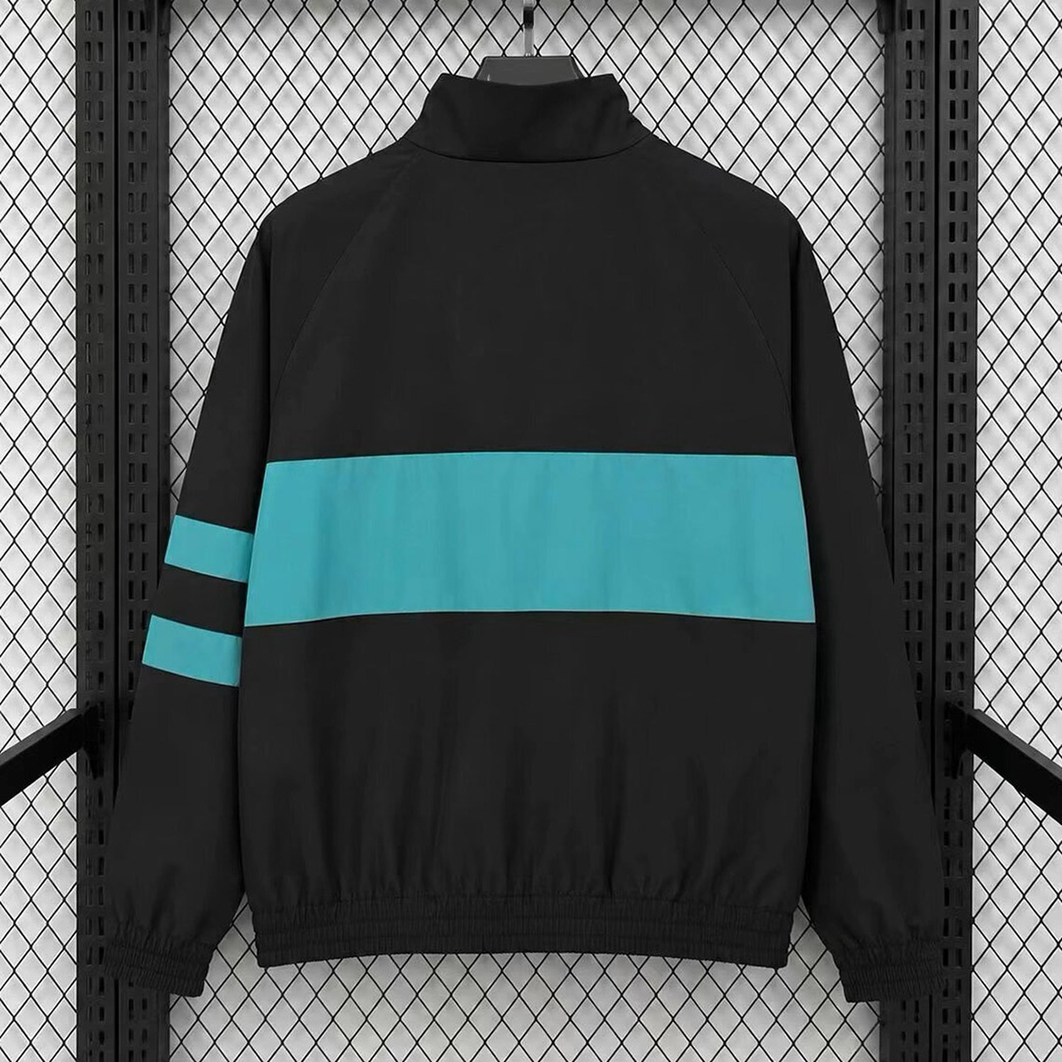 Barcelona 26-27 Third Windbreaker Jacket - Black With Mint Green - UnitedFutballJersey