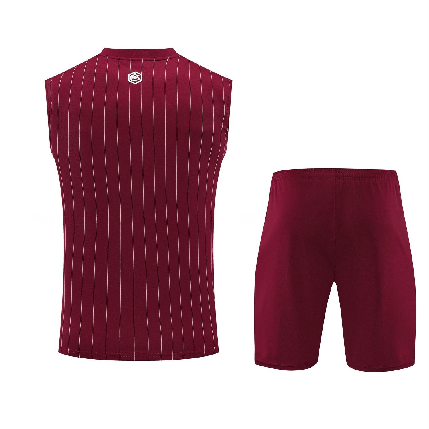 Arsenal 25-26 Retro Style Vest Training Set - Burgundy With White Stripes Top & Pants - UnitedFutballJersey