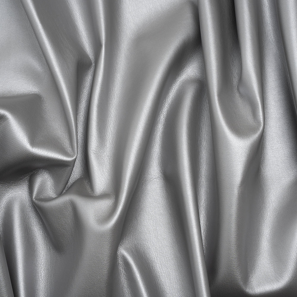 Stretch Faux Leather with Suede-Like Brushed Backing - Metallic Silver - Jodi Collection - Joann Fabrics