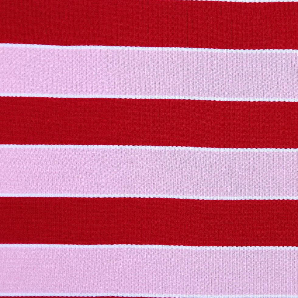 Formula One and Candy Pink Awing Striped Stretch Jersey Knit - Joann Fabrics