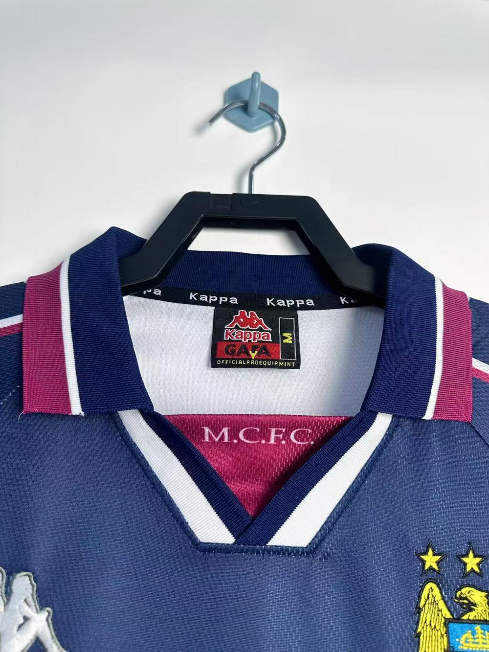 1997-1998 Retro Long Sleeve Manchester City Away Football Shirt 1:1 Thai Quality