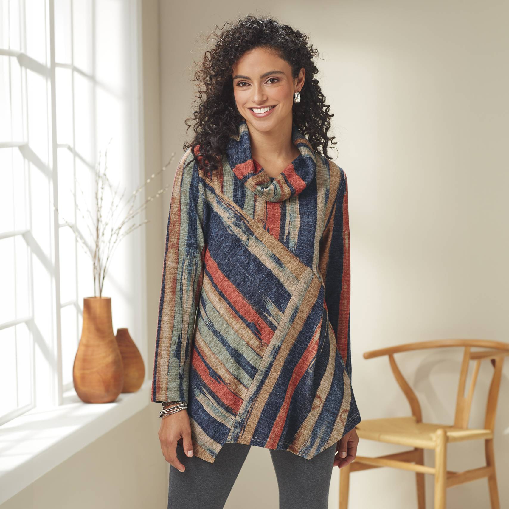 Modern Stripe Knit Tunic - Northstyle Catalog