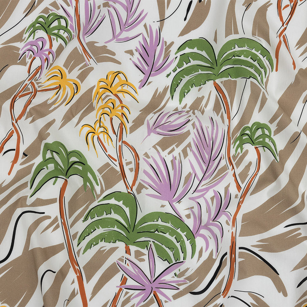 Mood Exclusive Taupe Foliate Figment Cotton Shirting - Joann Fabrics