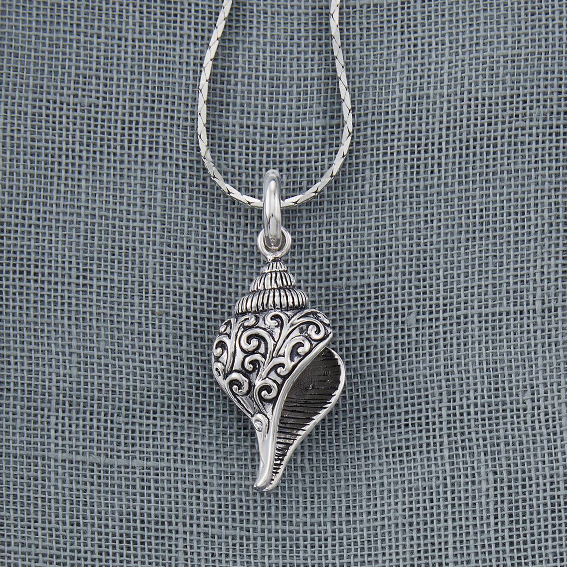 Sterling Scroll Seashell Pendant - Northstyle Catalog