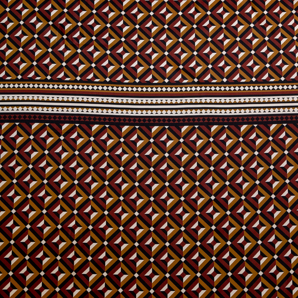 Stretch Cotton Sateen Panel - Mahogany Geometric - Art-tumnal Equinox Print - Mood Exclusive Harvest Collection - Joann Fabrics