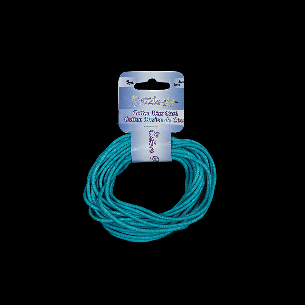 Dazzle-It Turquoise Cotton Wax Cord - 2mm - Joann Fabrics