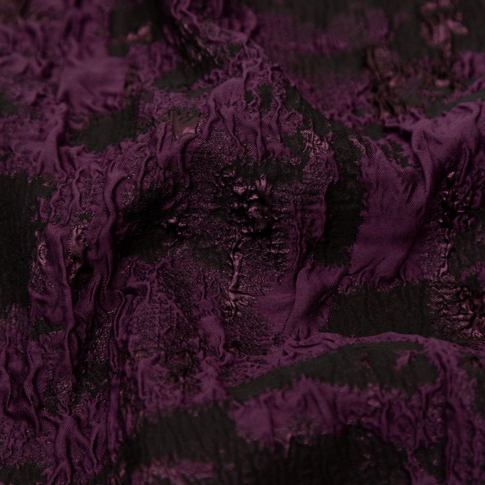 Blackberry Wine and Black Abstract Luxury Metallic Brocade - Joann Fabrics