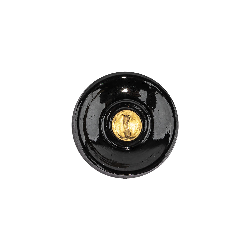 Vintage Black Classical Shank Back Glass Button - 28L/18mm - Joann Fabrics