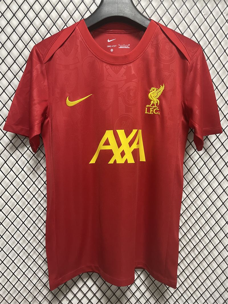 2024/2025 Liverpool Pre-match Training Red Jersey1:1 Thai Quality