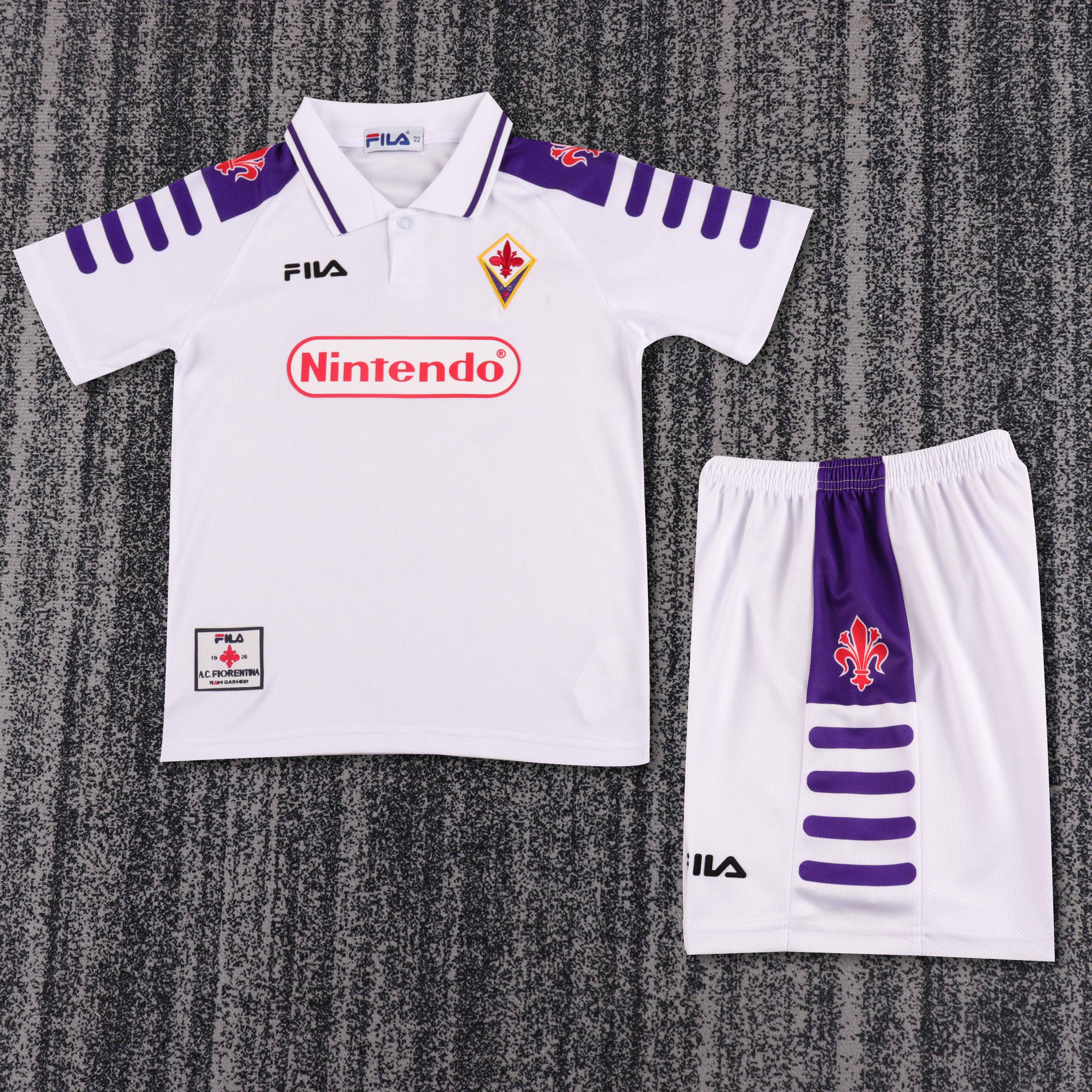 1998-1999 Retro Fiorentina Away Football Shirt 1:1 Thai Quality Kids Size