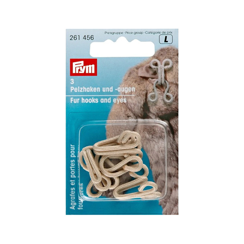 Prym Fur Hooks & Eyes - Light Beige Fabric Covered - 3 Sets - Joann Fabrics
