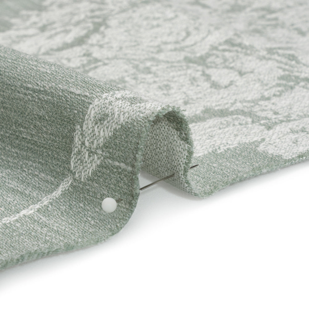 Polyester and Cotton Jacquard - Gray Green Scrolls and Leaves - British Imported - Joann Fabrics