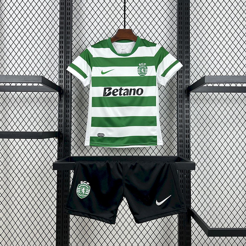 2025/2026 Sporting Lisbon Home Football Jersey Shirt 1:1 Thai Quality Kids Size
