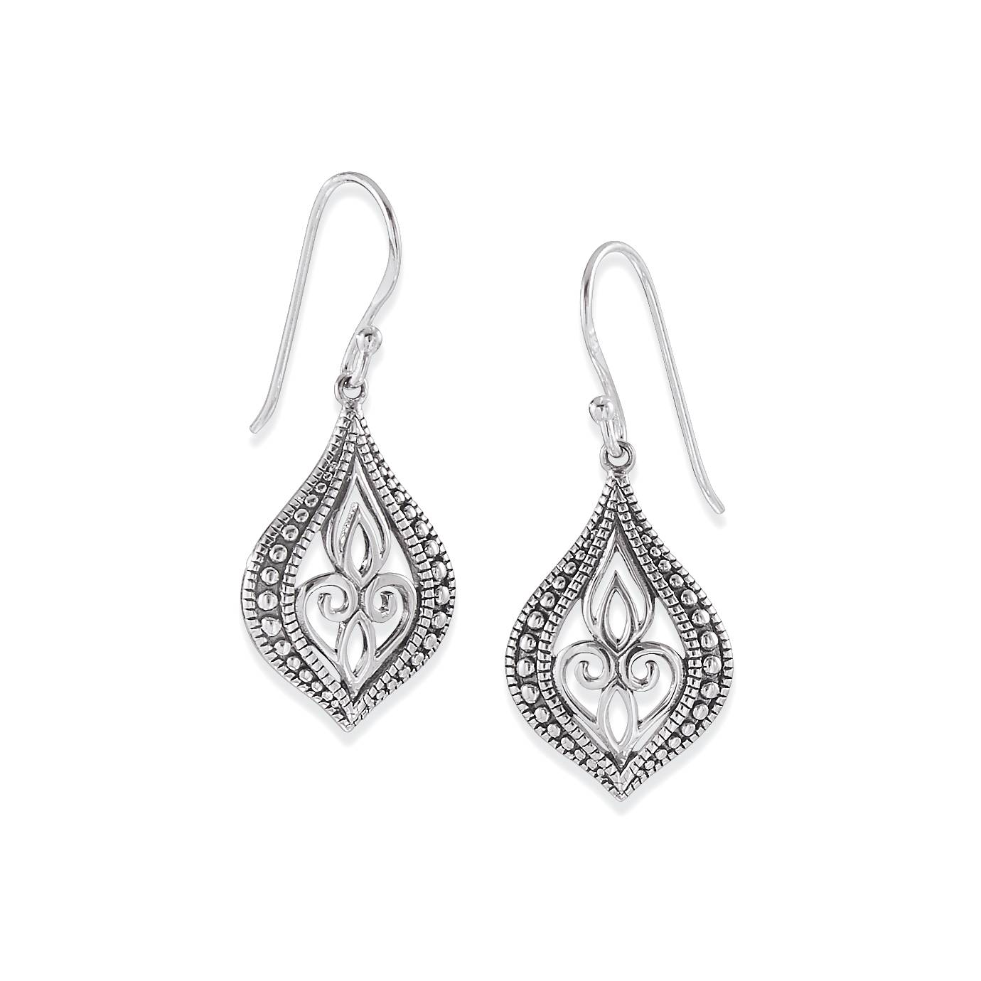 Sterling Filigree Earrings, French Hooks, Gift Boxed - Northstyle Catalog
