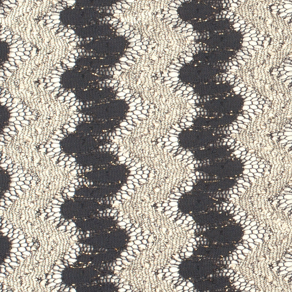 Metallic Black/Cream Zig-Zag Stretch Polyester Lacey Knit - Joann Fabrics