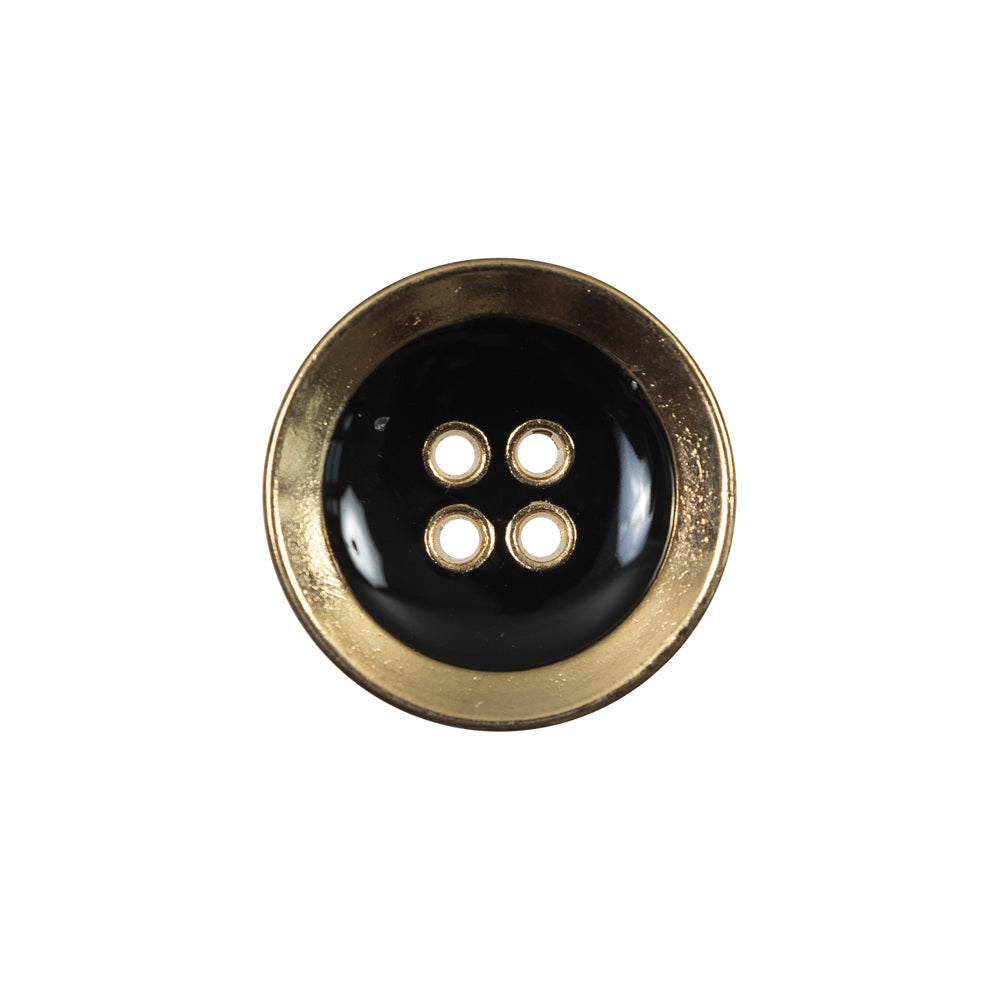 Italian Black and Gold Metal 4-Hole Button - 32L/20mm - Joann Fabrics