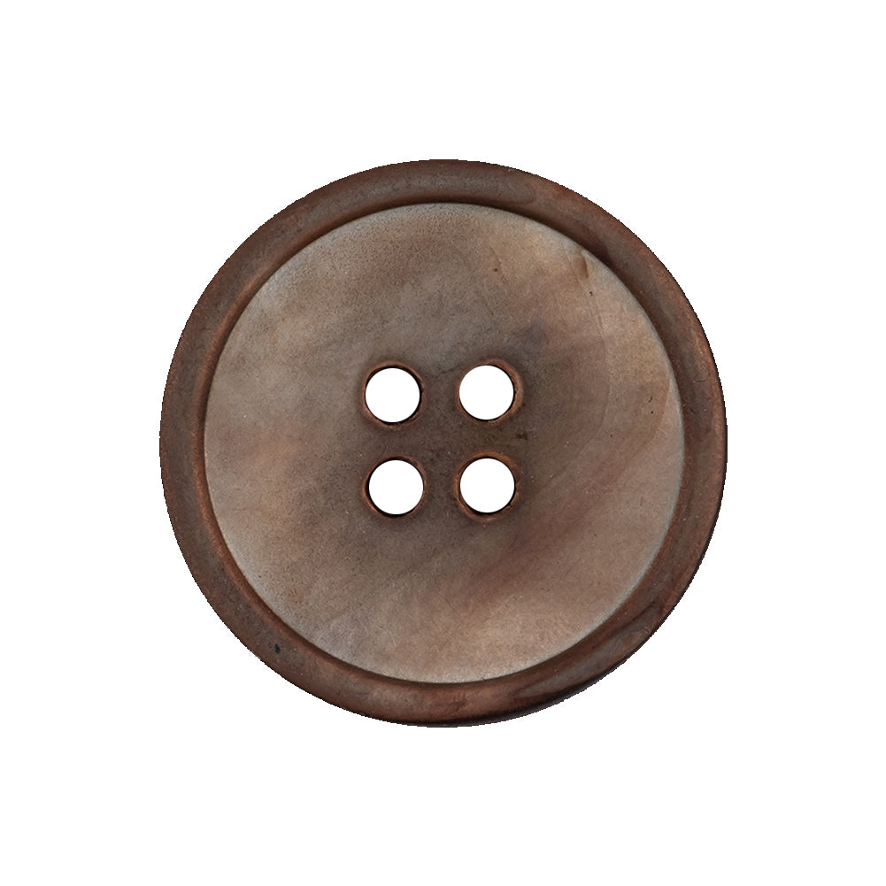 Italian Shitake and Orange Iridescent 4-Hole Narrow Rim Shell Button - 40L/25.5mm - Joann Fabrics