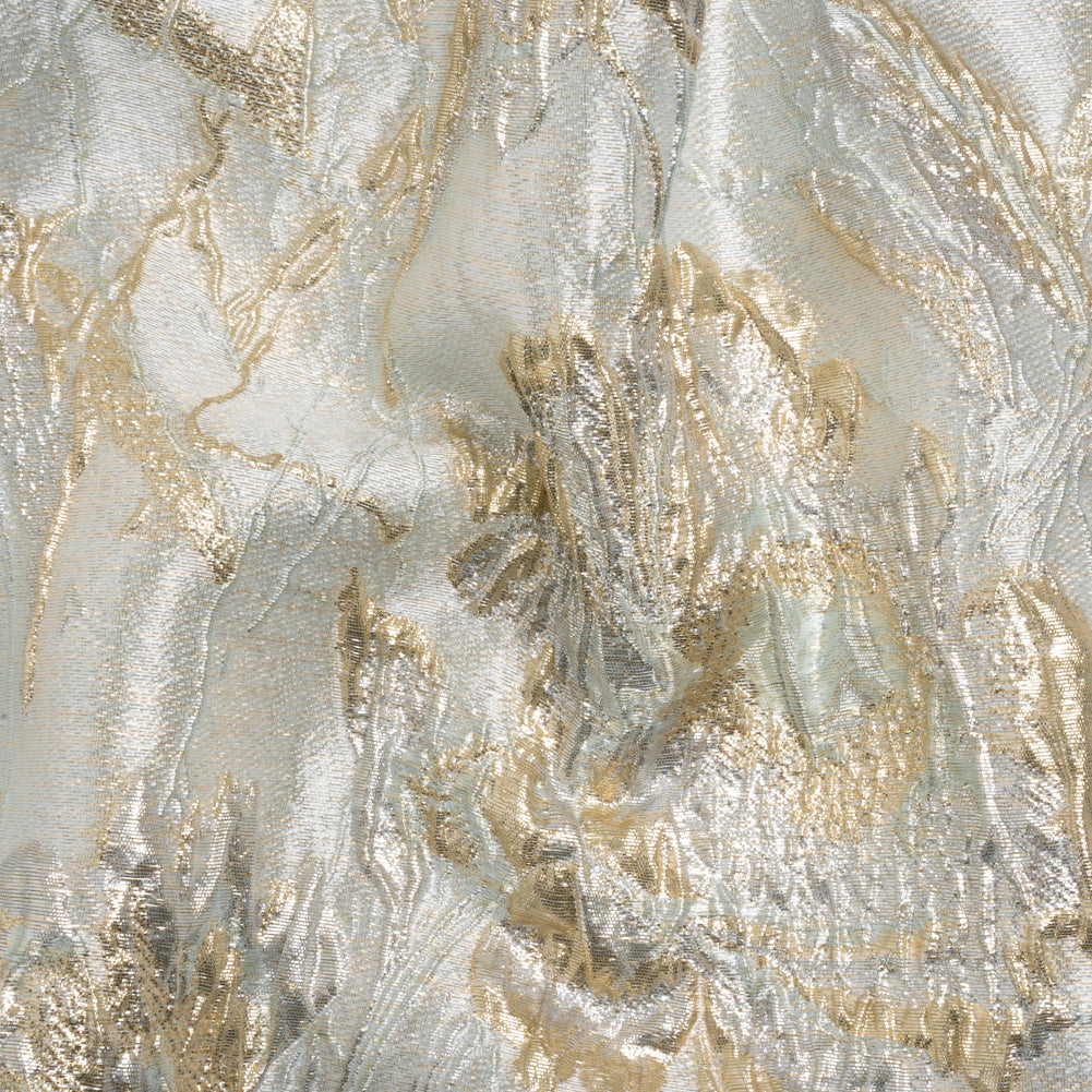Metallic Gold and Silver Radiant Roses Luxury Brocade - Joann Fabrics
