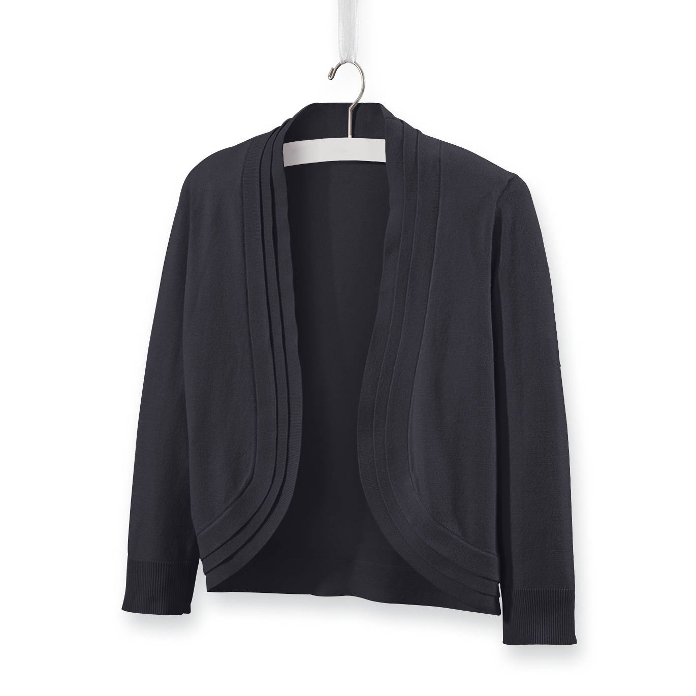 Triple Tiered Shrug, Open Front, 3/4 Sleeves, Knit - Northstyle Catalog