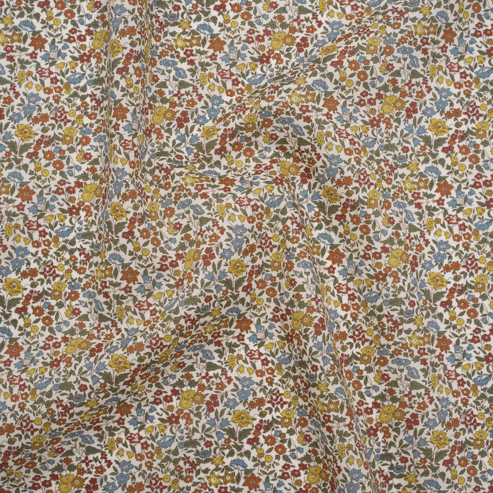 Liberty Fabrics Tana Lawn® - Ava Multi Neutral - Red, Light Blue and Yellow Florals - Joann Fabrics