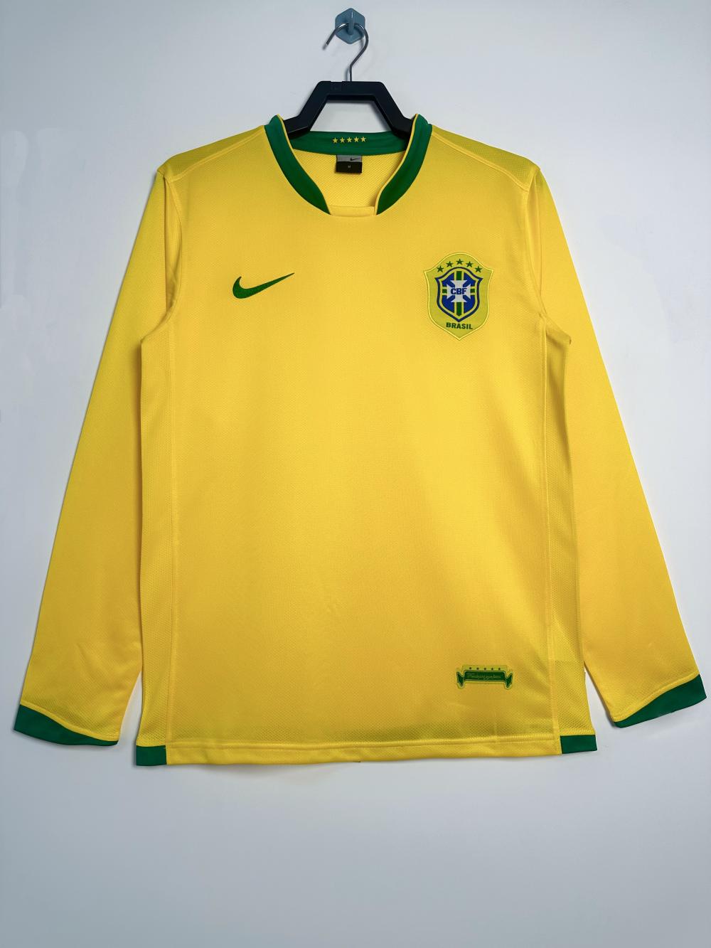 2006 Retro Long Sleeve Brazil Home Soccer Jersey 1:1 Thai Quality