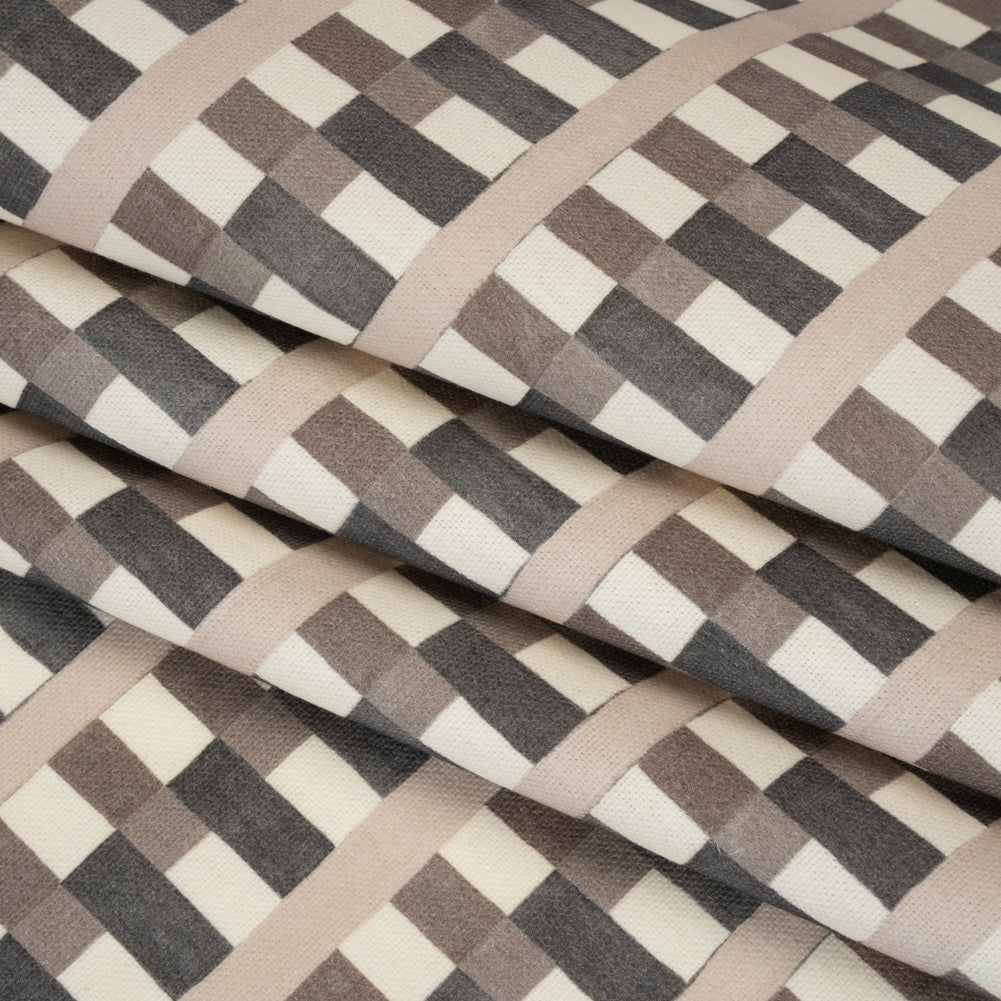 Cotton and Linen Canvas Print - Charcoal Geometric Block Stripes - British Imported - Joann Fabrics