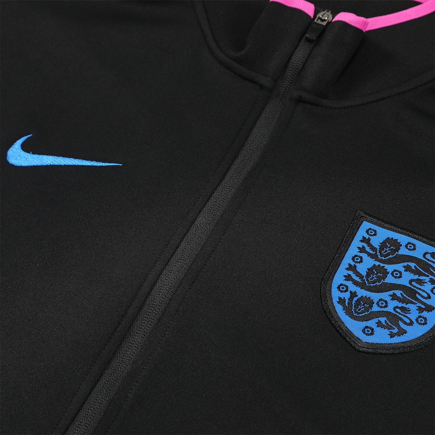 England 2026 Jacket Training Tracksuit - Black Top and Black Pants - UnitedFutballJersey