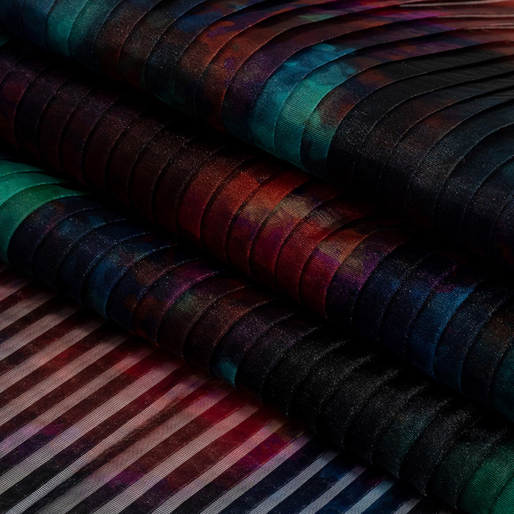 Accordion Pleated Organdy - Red, Green and Blue Abstract - Joann Fabrics