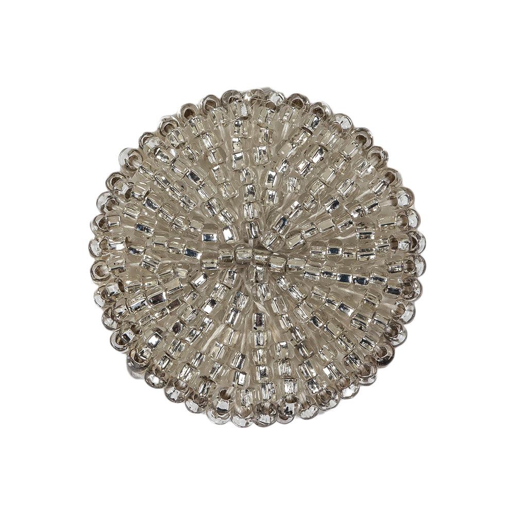 Vintage Silver Lined Seed Beaded Shank Back Button - 42L/27mm - Joann Fabrics