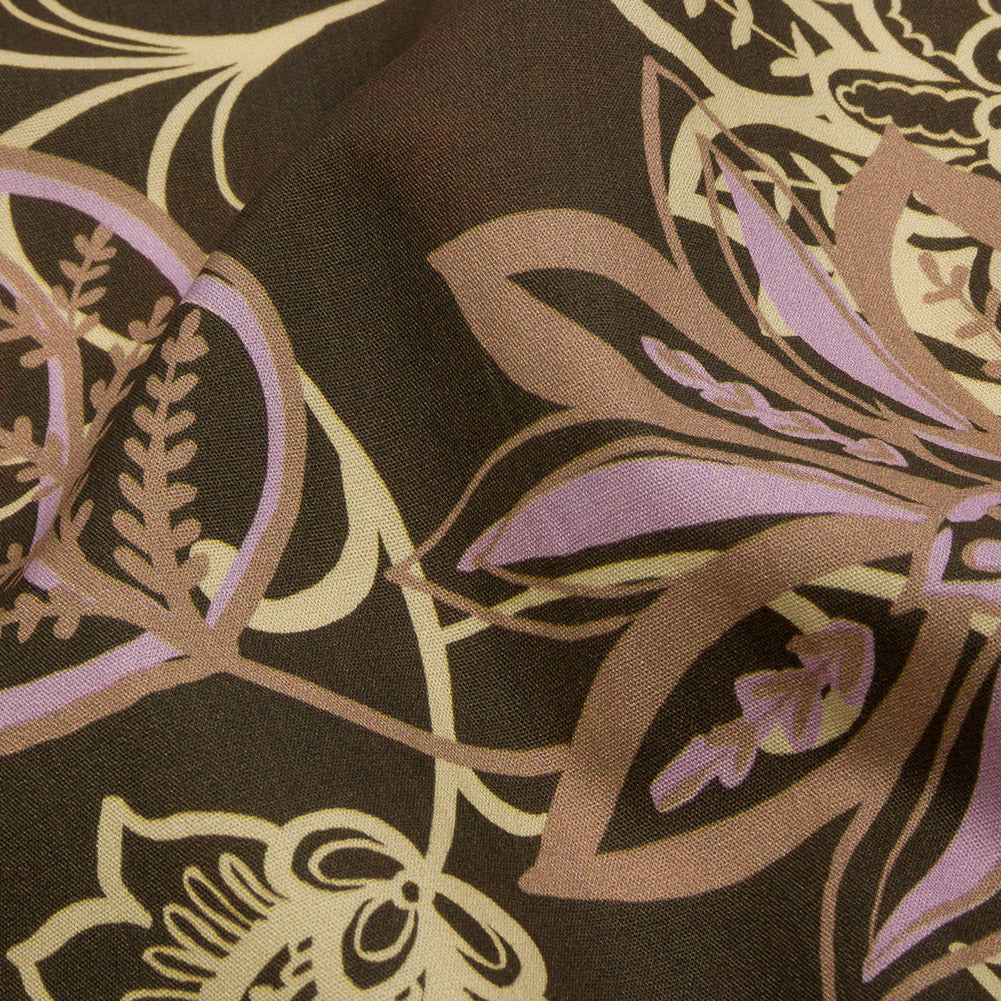 Cotton Poplin Print - Olive, Yellow and Lavender Floral - Mood Exclusive Floral Mirage - Joann Fabrics