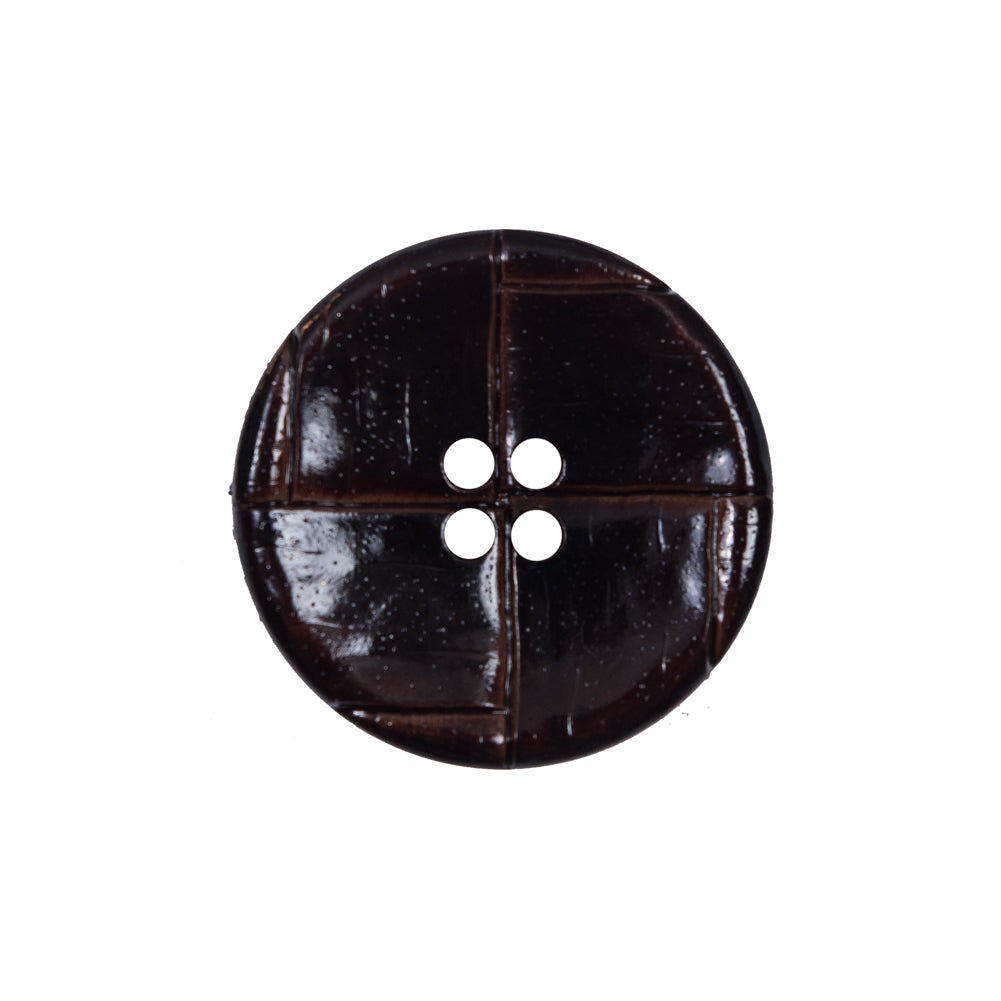 Italian Brown Faux Leather Button - 36L/23mm - Joann Fabrics