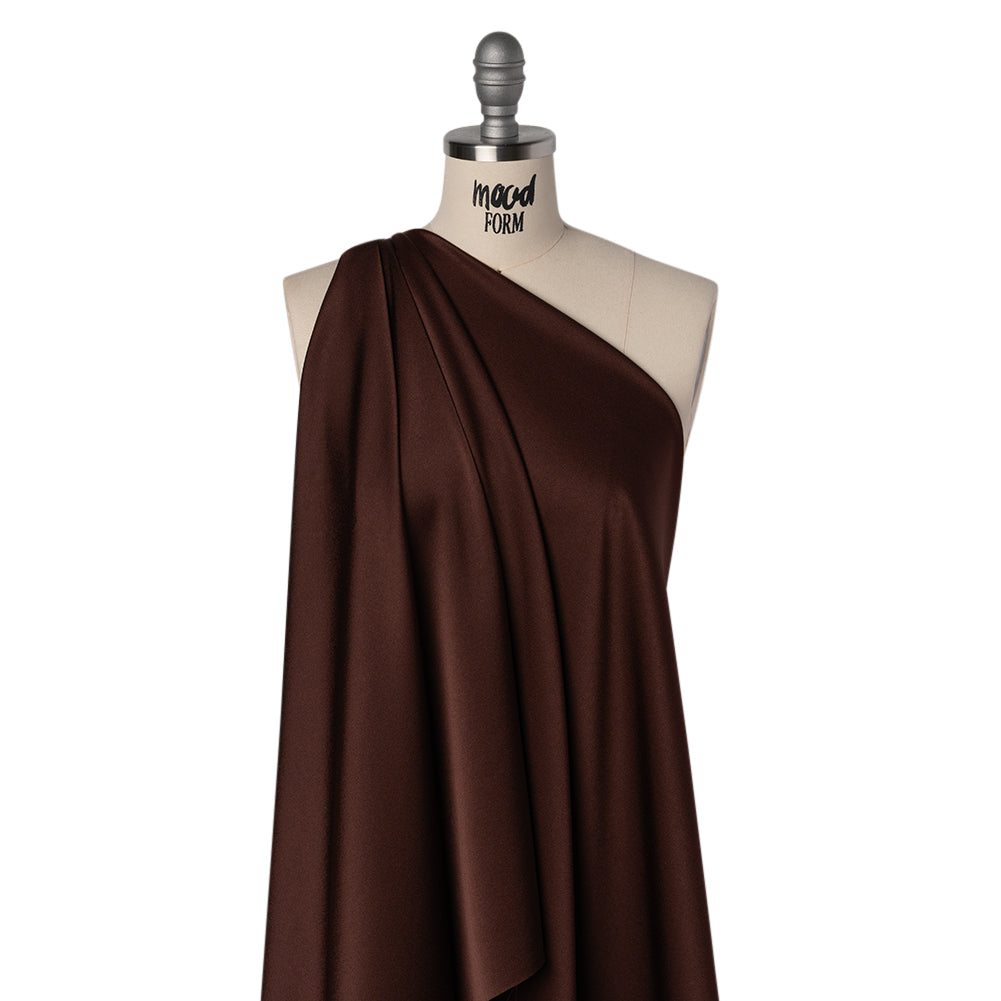 Crepe Back Satin by Alex Perry - Chocolate Brown - Designer Deadstock - Joann Fabrics