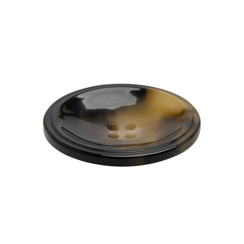 Plastic 4-Hole Button - 40L/25.5mm - Brown and Translucent Beige Dish Shaped - Joann Fabrics