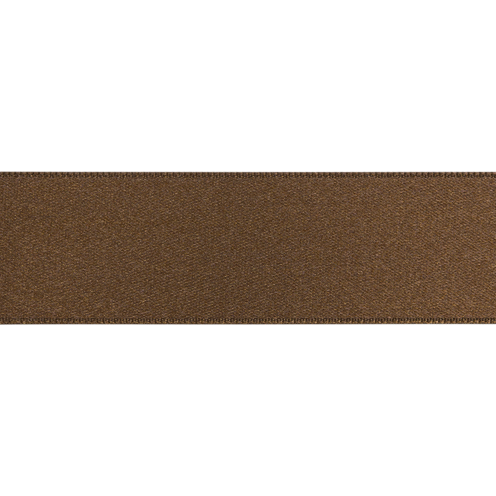 Brown Double Face French Satin Ribbon - 1