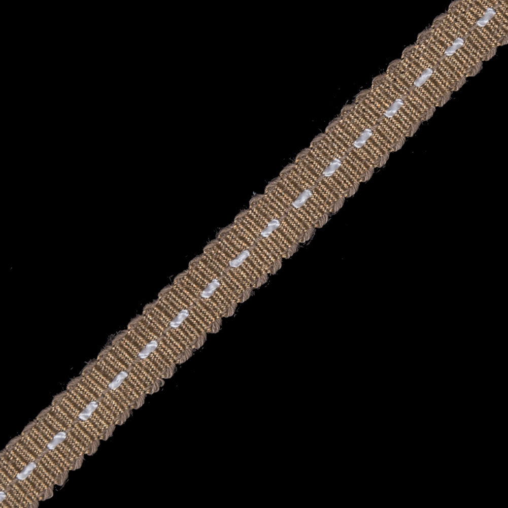 Dark Gold Stitched Grosgrain Ribbon - 0.19