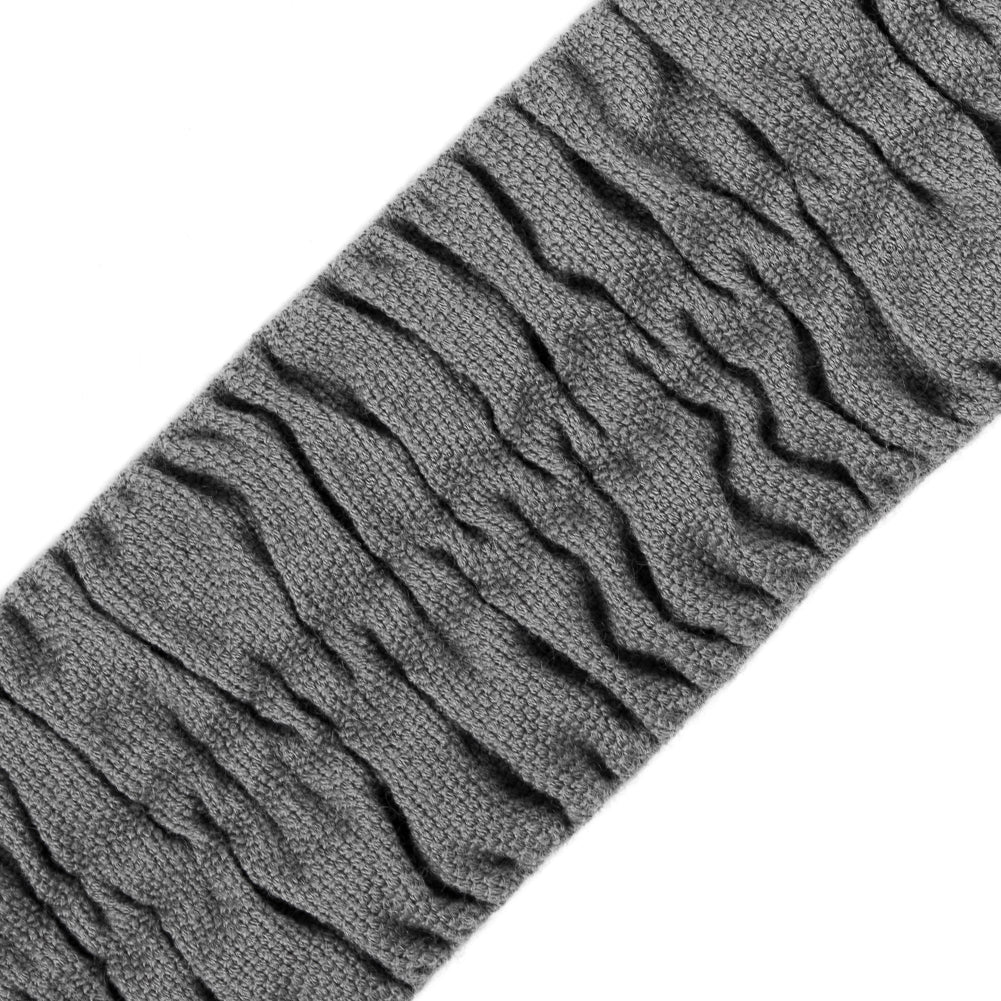 Italian Gray Ruched Stretch Wool Trimming - 2.375