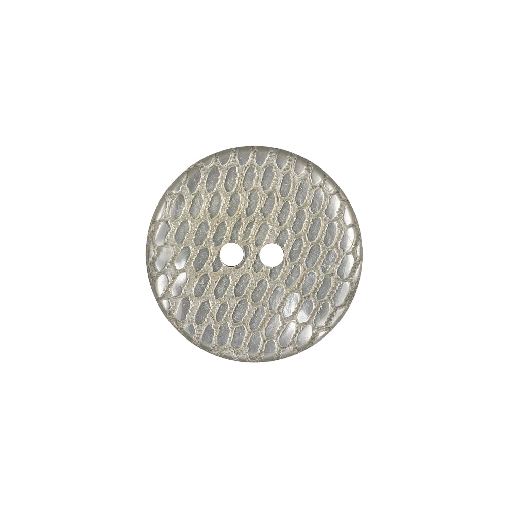 Italian Silver and Gray Iridescent Scales 2-Hole Plastic Button - 28L/18mm - Joann Fabrics