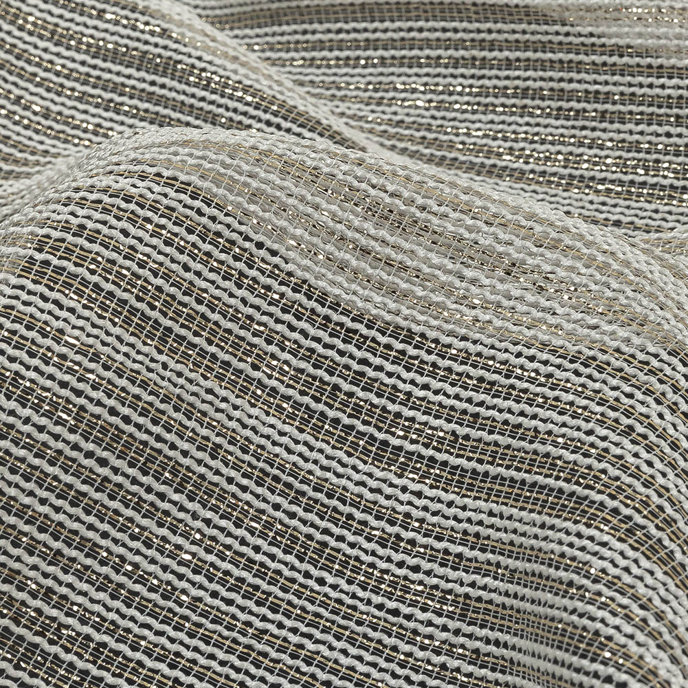 Metallic Gold and White Barcode Stripes Luxe Novelty Mesh - Joann Fabrics