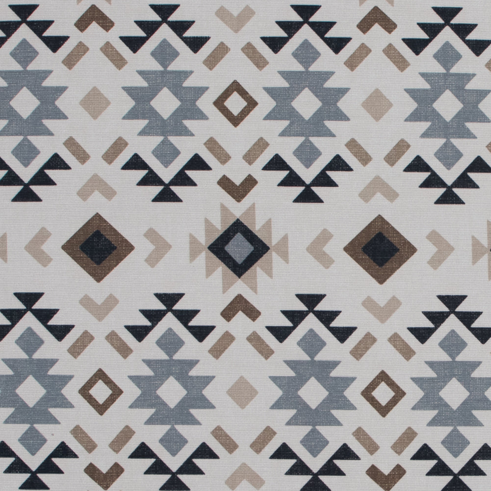 Beige and Gray Geometric Printed Brushed Canvas - Joann Fabrics