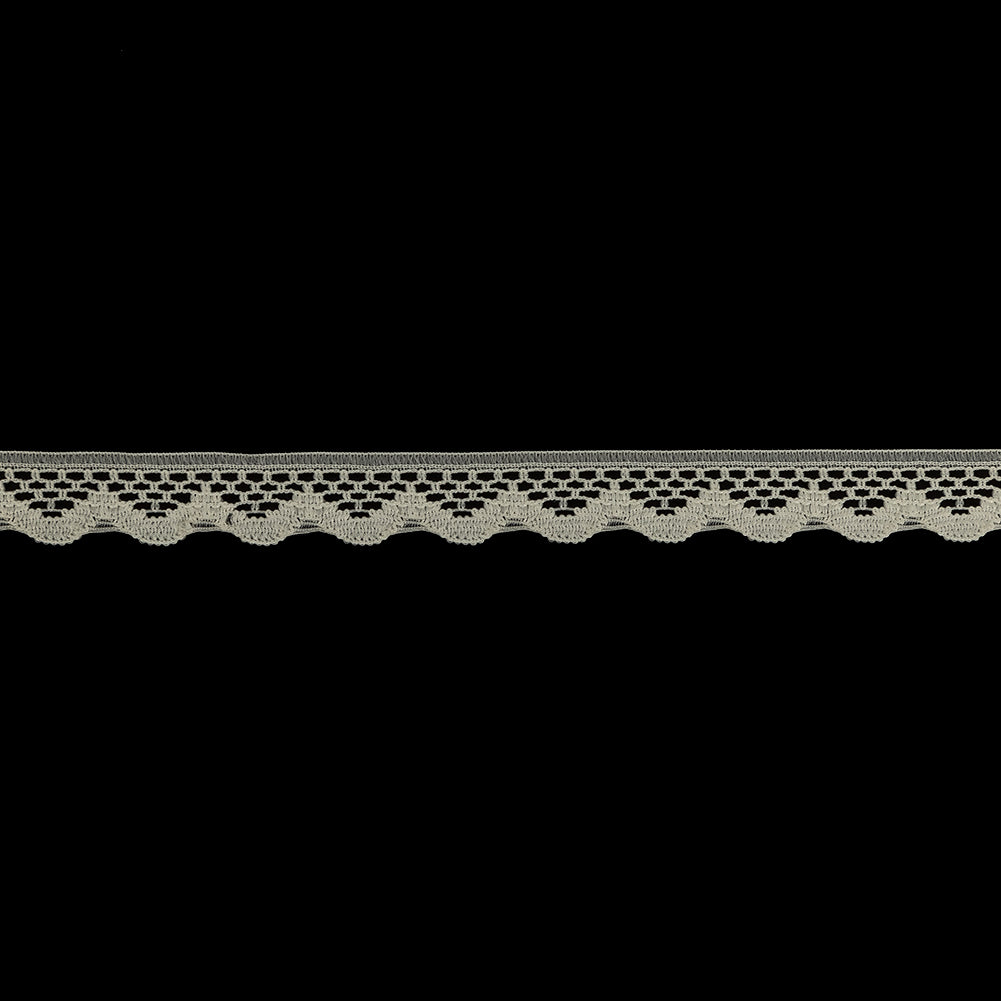 Antique White Scalloped Edge Lace Geometric Trimming - 0.5