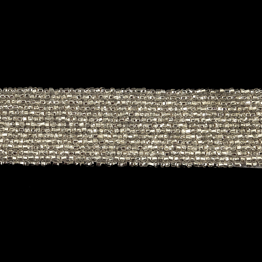 Vintage Fancy 14 Row Silver-lined Bugle Beaded Trimming - 1