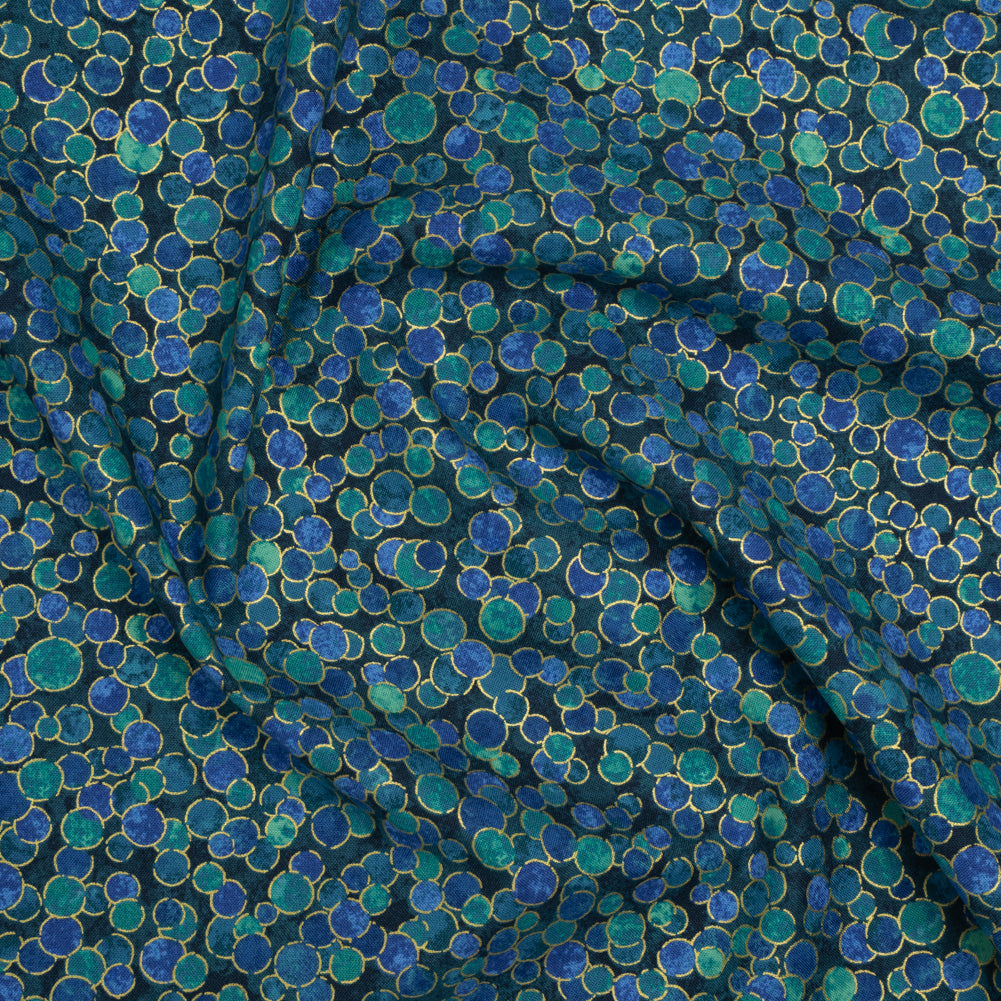 Metallic Printed Quilting Cotton by Northcott - Lagoon Polka Dot Confetti - Shimmer Collection - Joann Fabrics