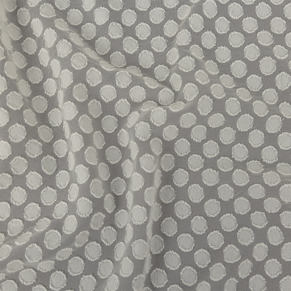 White Polka Dotted Burnout Polyester Chiffon - Joann Fabrics