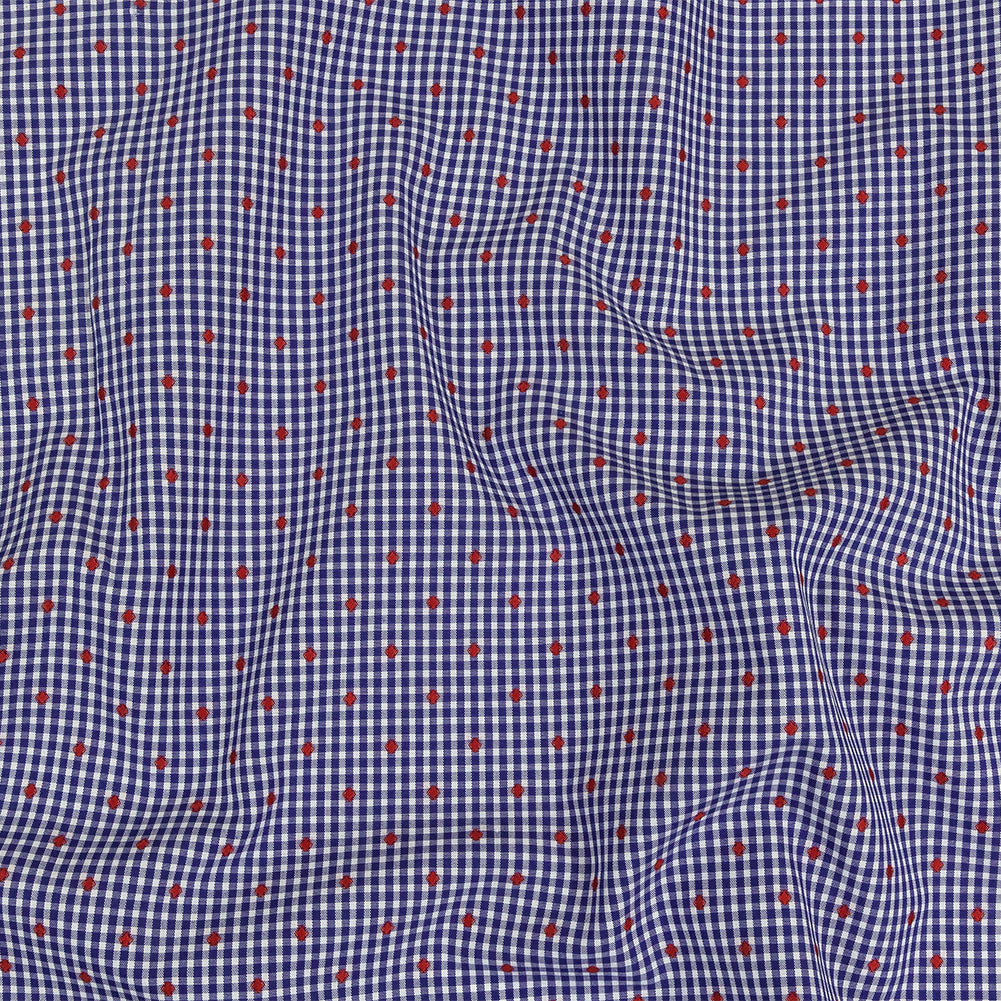 Red, White and Blue Checked Diamond Dots Cotton Jacquard - Joann Fabrics