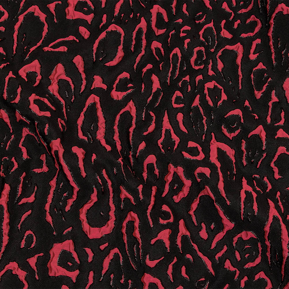 Metallic Black and Hot Pink Animal Spots Luxury Brocade - Joann Fabrics