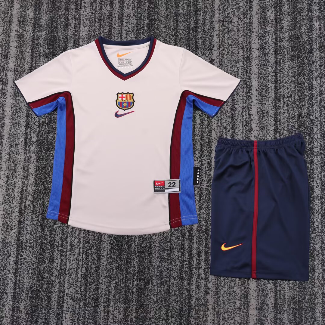 1998/1999 Retro Barcelona Away Football Jersey 1:1 Thai Quality Kids Size