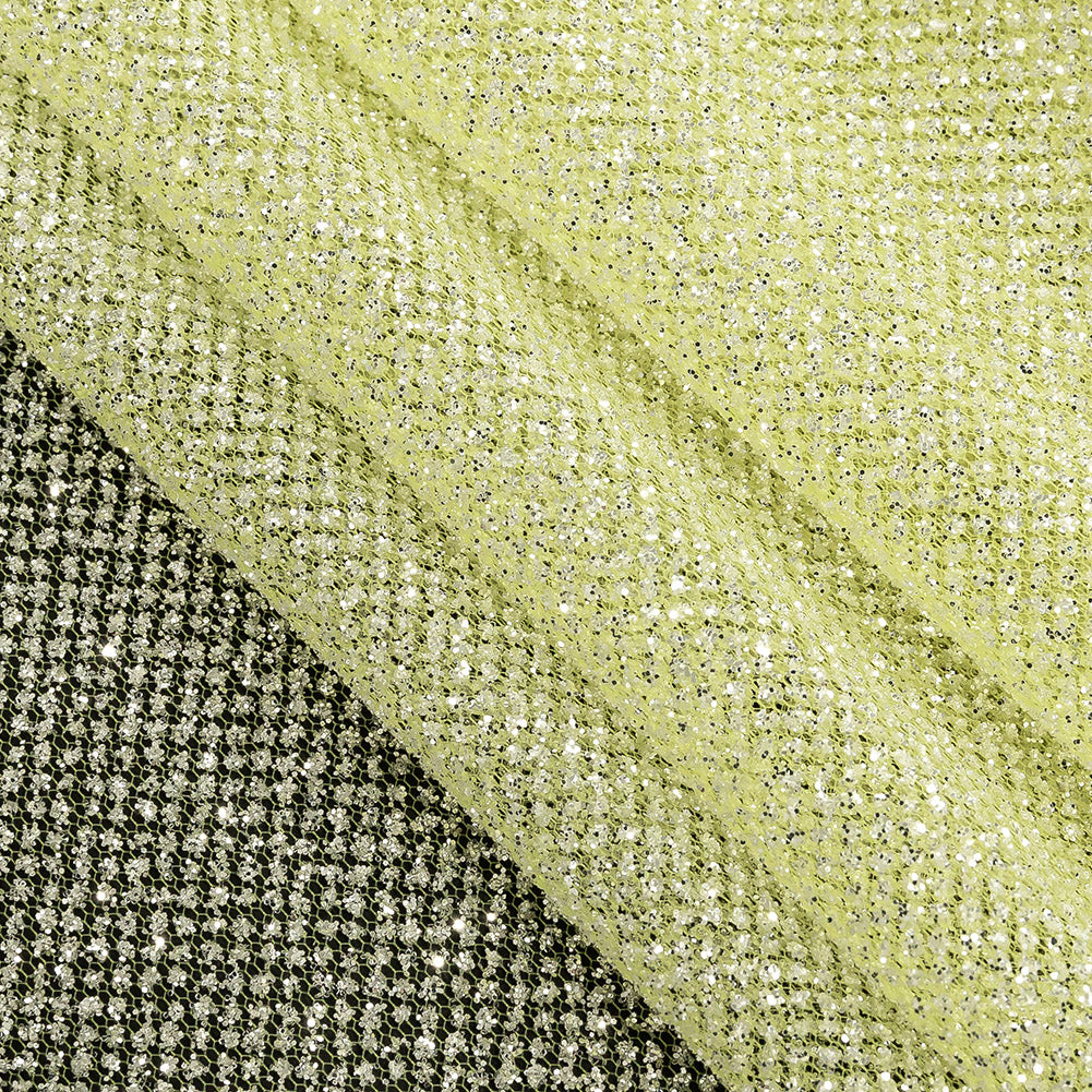Tulle with Metallic Platinum Glitter - Pistachio Green - Platina Collection - Joann Fabrics